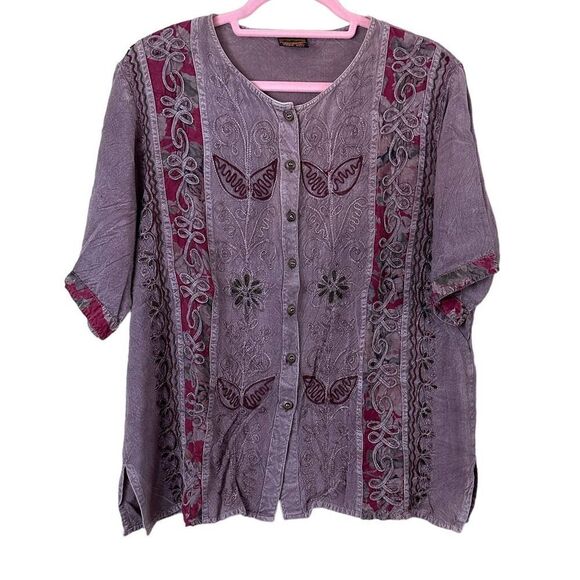Vintage Geeta Embroidered Boho Hippie Blouse Size OS - Picture 1 of 6